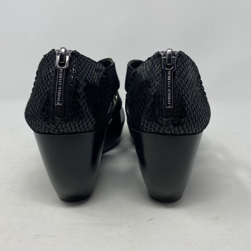 Donald J Pliner Chea-22‎ Sandals Womens 7.5M Snake Print Black Wedge 90s Strappy - Picture 4 of 16